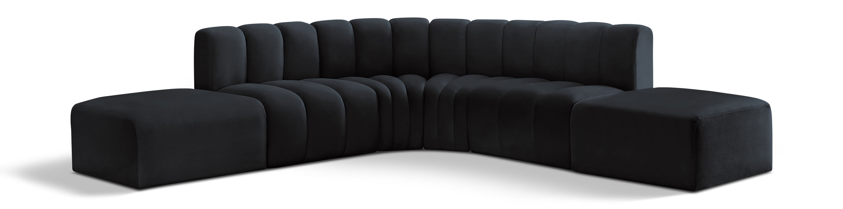 Arc - Velvet 6 Piece Corner Modular Sofa - Simple Home Plus