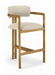 Aurum - Vegan Leather Upholstered Counter Stool With Brushed Brass Base - Simple Home Plus