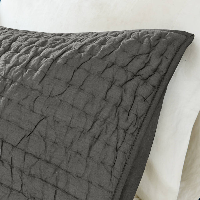 Serene - King Hand Quilted Coverlet Set - Gray