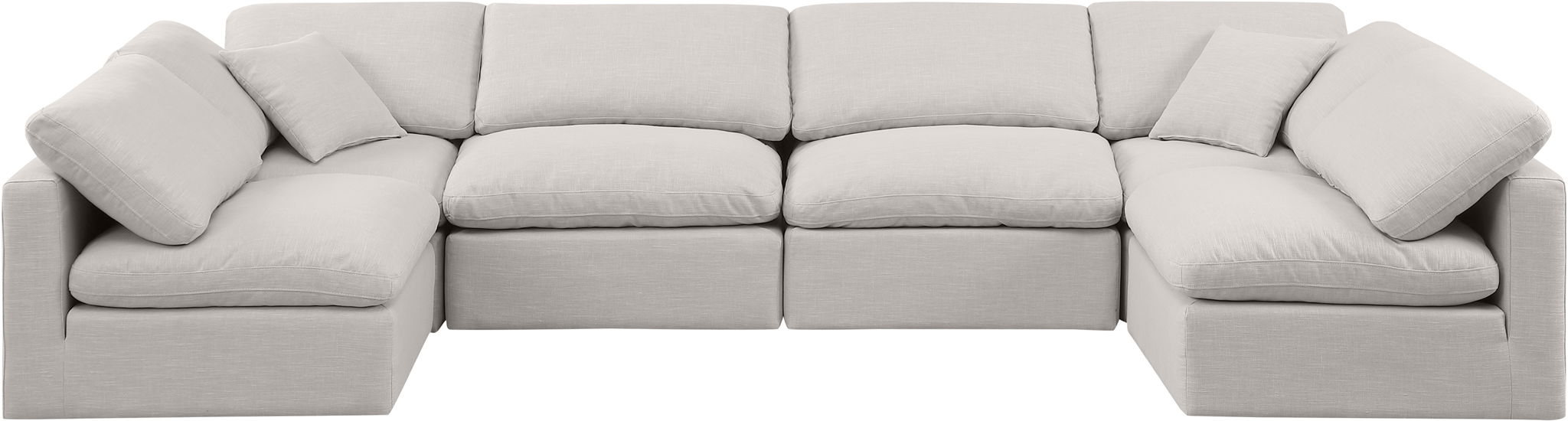 Indulge - Linen 6 Piece Modular U-Shaped Sectional - Simple Home Plus