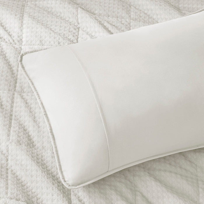 Mina - Full/Queen Waffle Weave Textured Quilt Set - White - Simple Home Plus