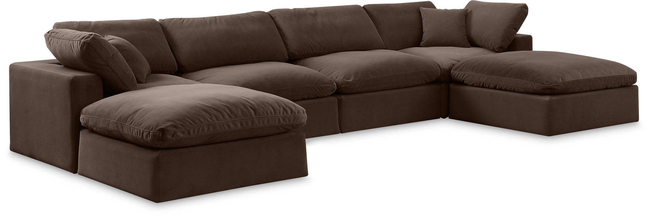Comfy - 6 Piece Velvet Modular Double Chaise Sectional - Simple Home Plus