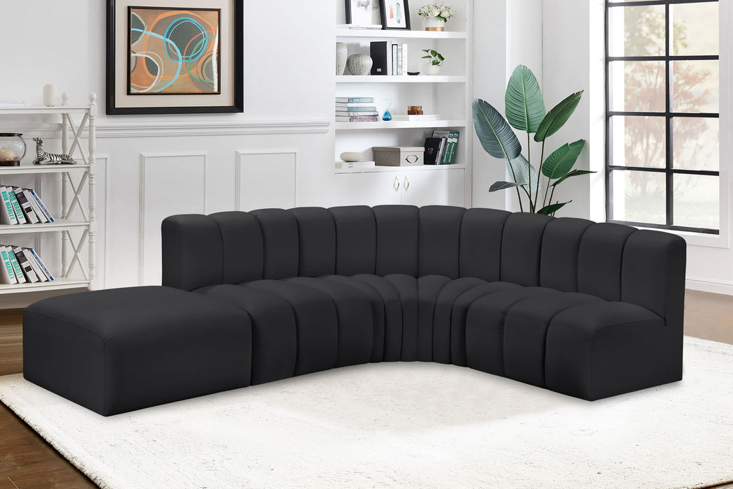 Arc - Faux Leather 5 Piece Corner Modular Sofa - Simple Home Plus