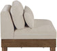 Turin - Chenille Fabric Upholstered Modular Armless Chair - Taupe / Brown Walnut - Simple Home Plus