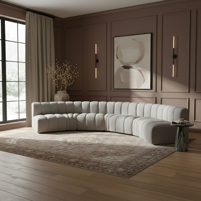 Arc - Boucle Fabric 7 Piece U-Shaped Modular Sofa - Simple Home Plus