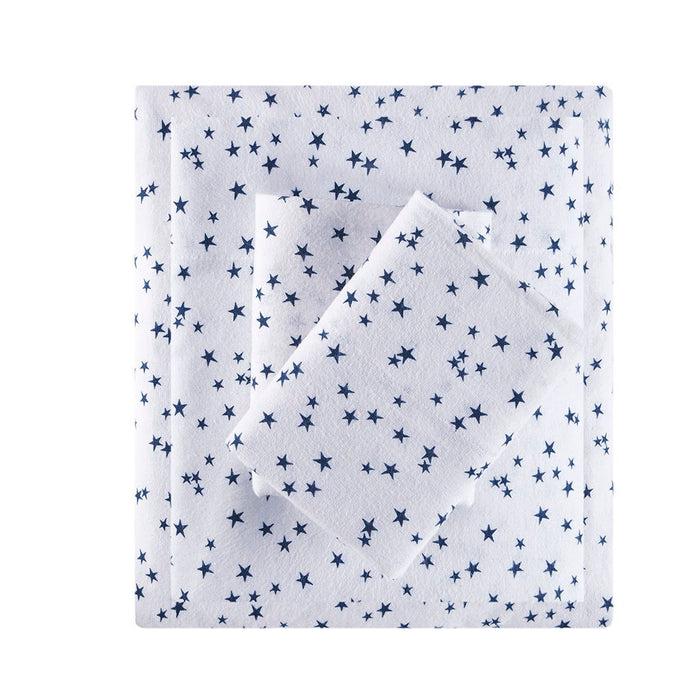 Queen Cozy Soft Novelty Print Sheet Set - Blue Stars