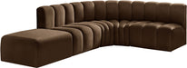 Arc - Velvet 5 Piece Corner Modular Sofa - Simple Home Plus
