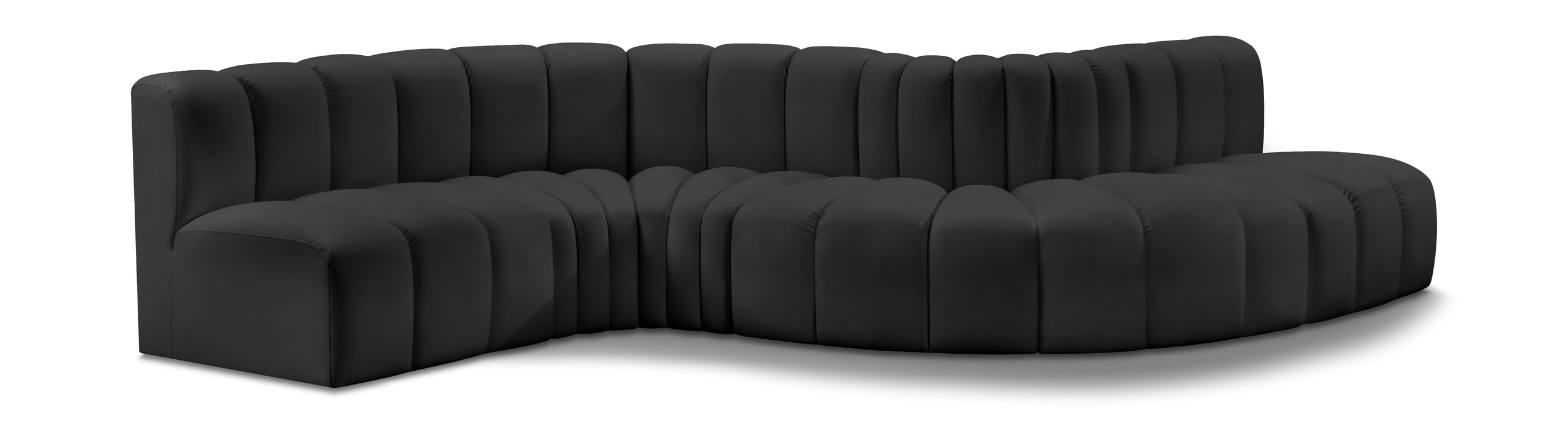 Arc - Faux Leather 6 Piece Curved Modular Sofa - Simple Home Plus