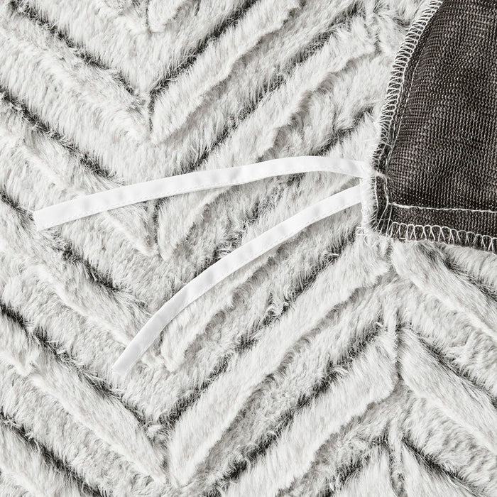 Adelyn - Back Print Brushed Duvet Cover Set - Ivory