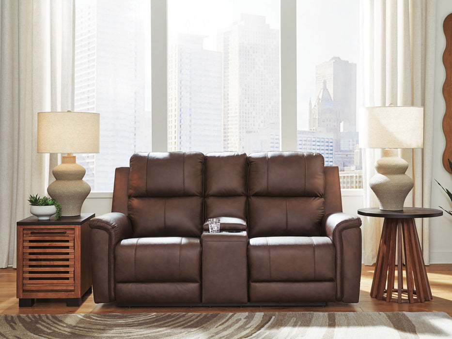 Bleckley - Power Reclining Loveseat With Console / Adjustable Headrest - Simple Home Plus