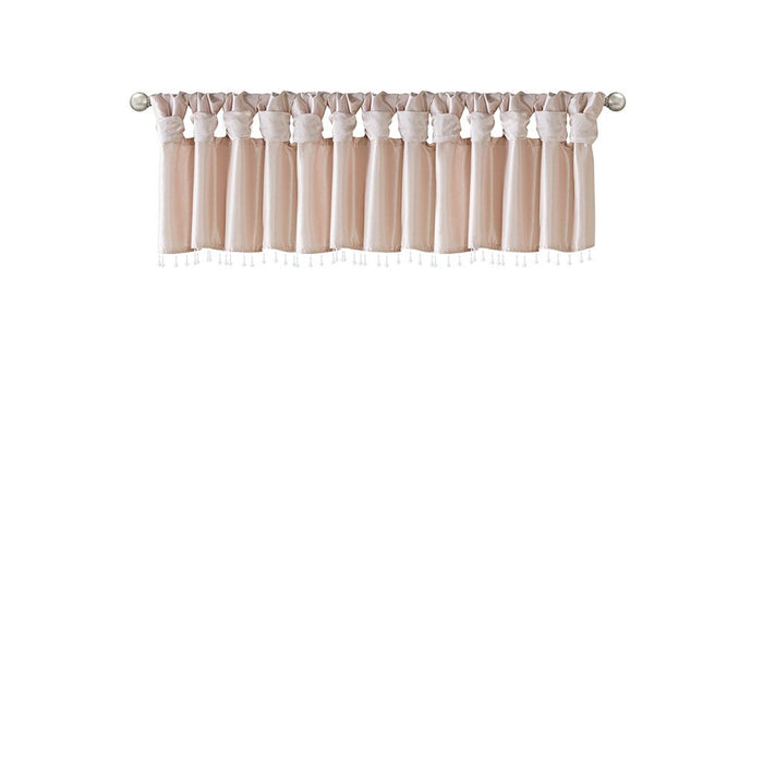 Emilia - Lightweight Valance With Beads - Blush - Simple Home Plus