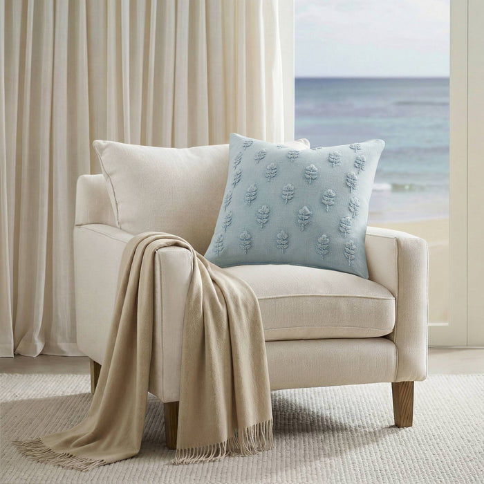 Ave Botanical - Cotton Pillow Cover - Blue