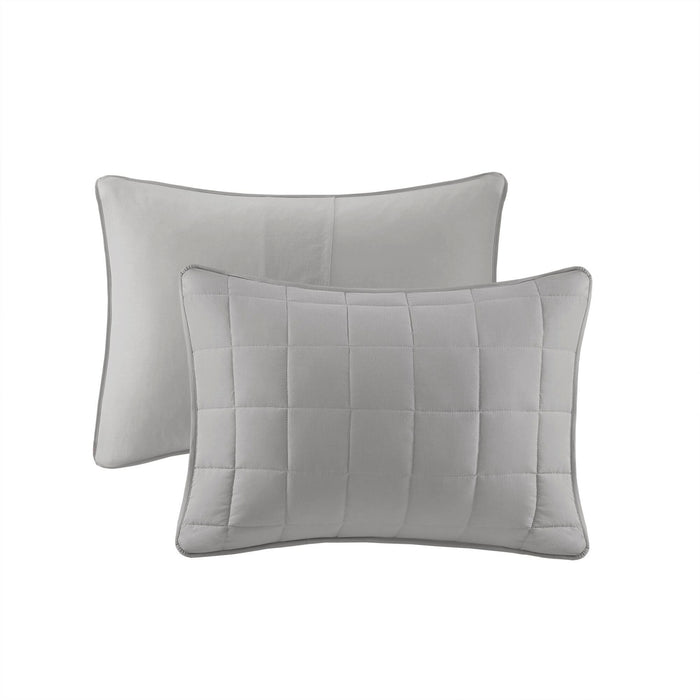 Royce - 10 Piece California King Luxury Comforter Set - Gray - Simple Home Plus