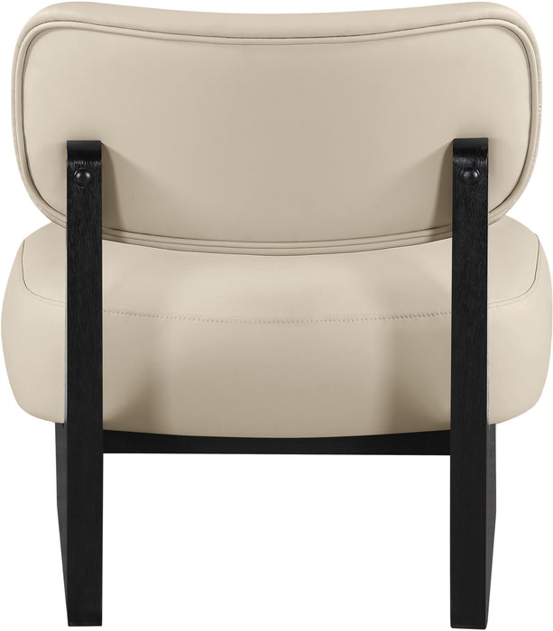 Vetra - Vegan Leather Upholstered Accent Chair With Black Base - Simple Home Plus