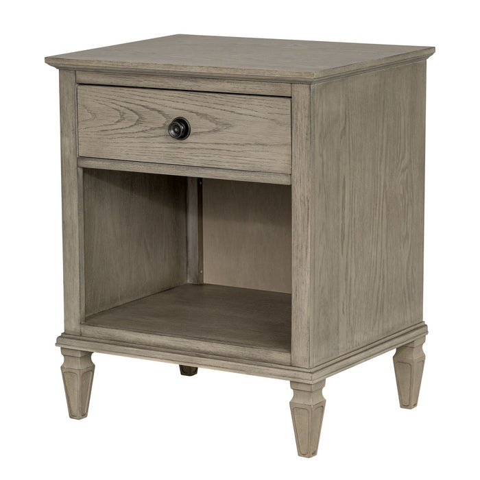 Victoria - One-Drawer Nightstand With Shelf - Reclaimed Gray - Simple Home Plus