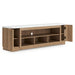 Camdill - XL TV Stand With Fireplace Option - Light Brown - Simple Home Plus