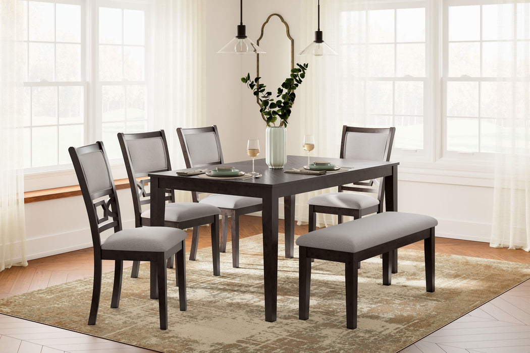 Langwest - Brown - Dining Room Table Set (Set of 6) - Simple Home Plus