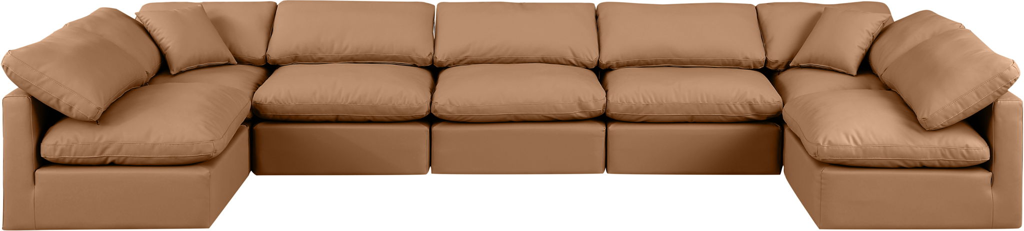Indulge - Faux Leather 7 Piece Modular U-Shaped Sectional - Simple Home Plus