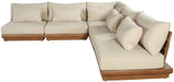 Mirella - 5 Piece Water Resistant Fabric Upholstered Outdoor Patio Modular Sectional - Simple Home Plus