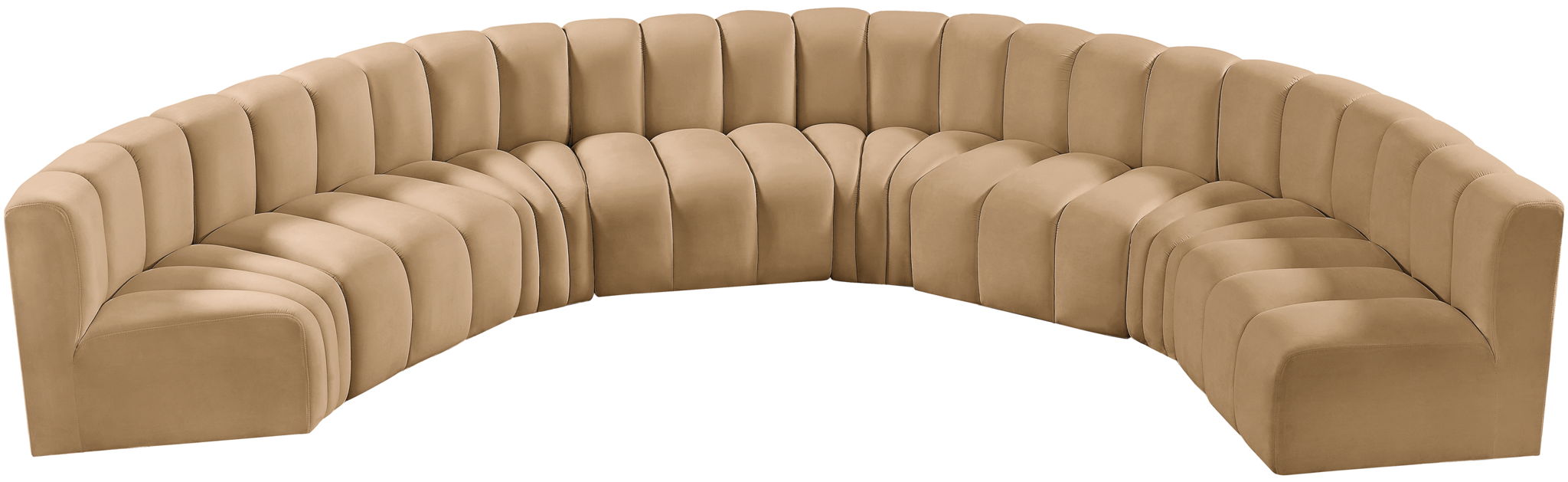 Arc - Velvet 8 Piece U-Shaped Modular Sofa - Simple Home Plus