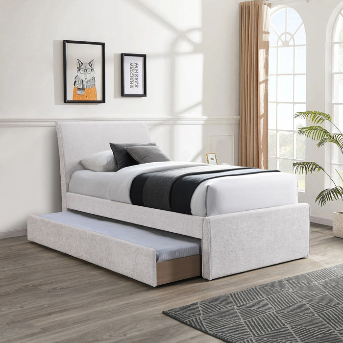 Myles - Chenille Twin Trundle Bed - Simple Home Plus