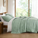 Mina - Full/Queen Waffle Weave Textured Quilt Set - Green - Simple Home Plus
