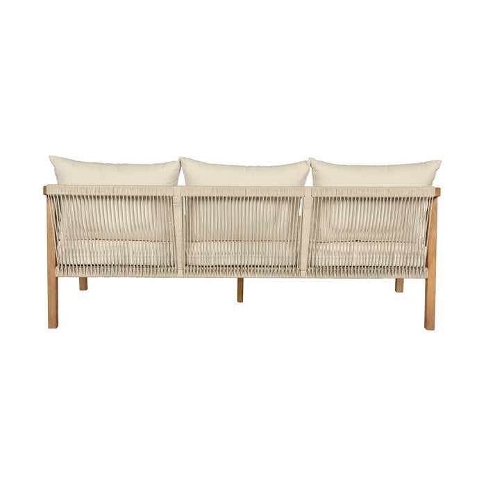 Cypress - Outdoor Patio Sofa - Blonde Eucalyptus / Ivory - Simple Home Plus