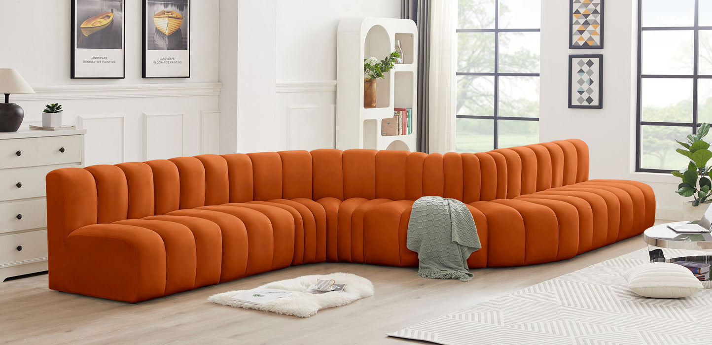 Arc - Velvet 8 Piece Curved Modular Sofa - Simple Home Plus