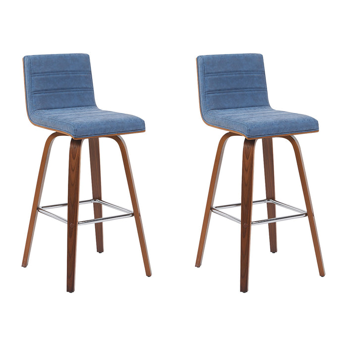 Vienna - Modern Swivel Bar Height Stool - Walnut Finished Wood Frame - Simple Home Plus