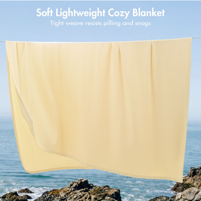 Egyptian Cotton - Twin 100% Certified Egyptian Cotton Blanket - Micro-Herringbone Yellow