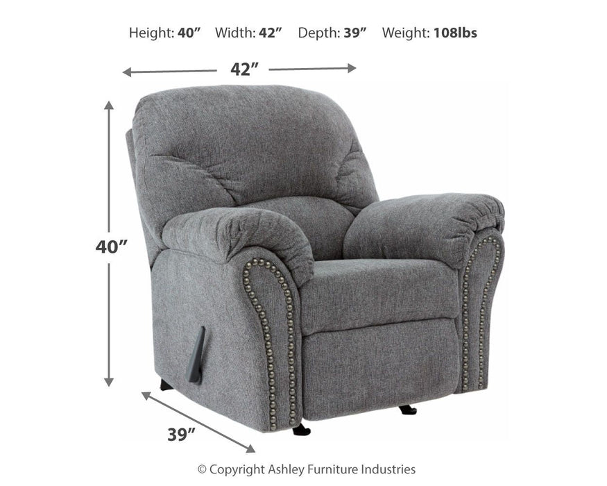 Allmaxx - Pewter - Rocker Recliner - Simple Home Plus