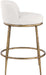 Ferro - Linen Textured Performance Fabric Upholstered Counter Stool - Cream / Brushed Gold - Simple Home Plus