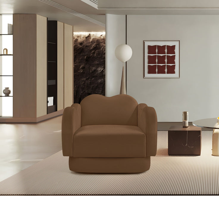 Bloom - Velvet Chair - Saddle - Simple Home Plus