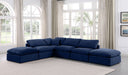 Indulge - Velvet 6 Piece Modular Armless Sectional - Simple Home Plus