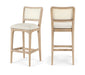Atrium - Upholstered Bar Stool (Set of 2) - Brushed Natural Frame - Simple Home Plus