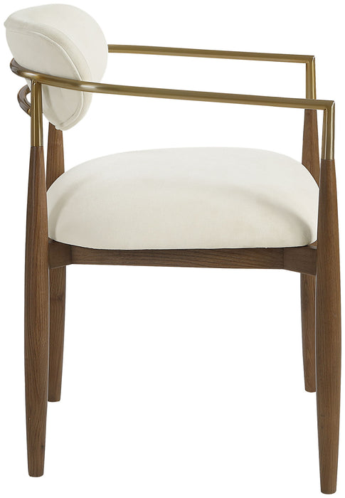 Riccio - Fabric Dining Arm Chair (Set of 2) - Walnut Frame - Simple Home Plus