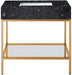 Marmo - Engineered Marble Bathroom Vanity With Gold Base - Simple Home Plus