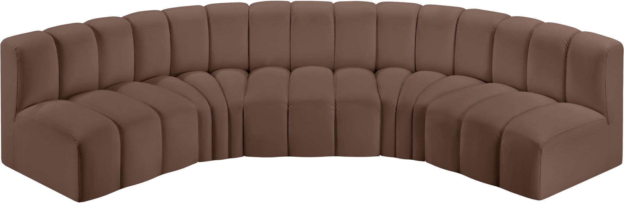 Arc - Faux Leather 5 Piece U-Shaped Modular Sofa - Simple Home Plus