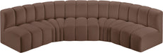 Arc - Faux Leather 5 Piece U-Shaped Modular Sofa - Simple Home Plus