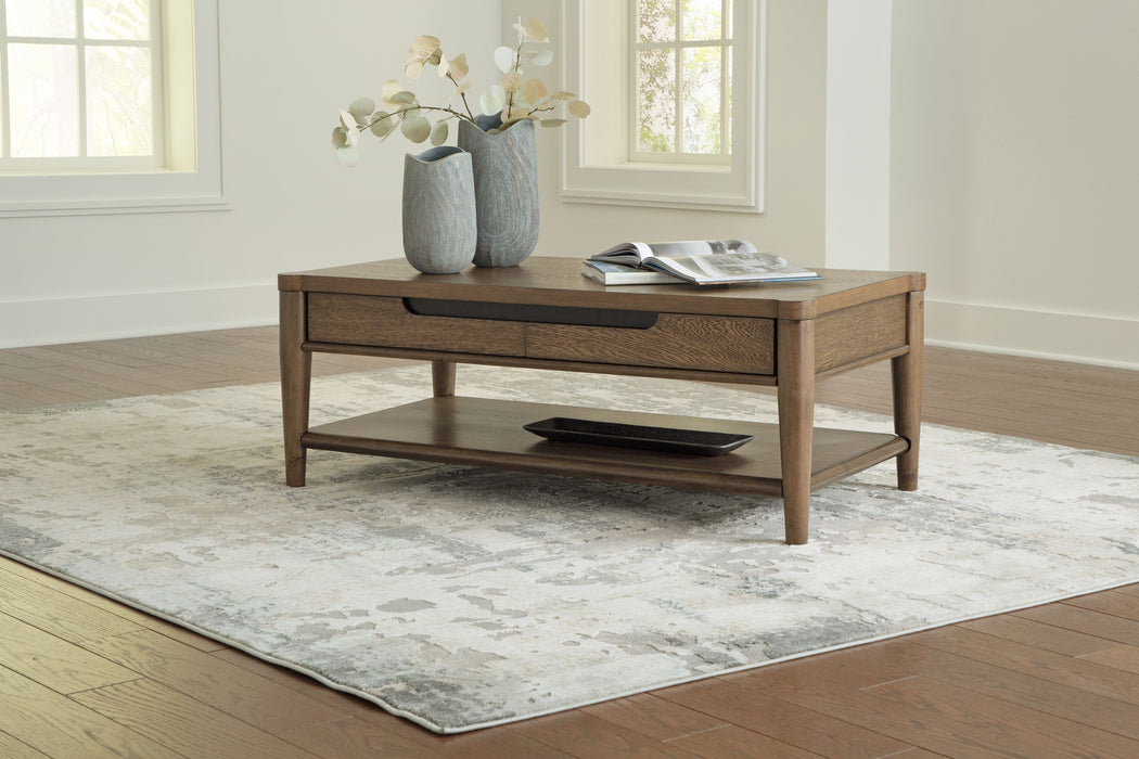 Roanhowe - Brown - Rectangular Cocktail Table - Simple Home Plus