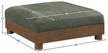 Turin - Chenille Fabric Upholstered Modular Ottoman - Walnut Base - Simple Home Plus