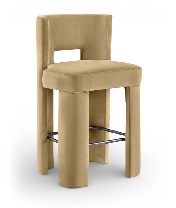 Zuno - Velvet Performance Fabric Upholstered Bar Stool (Set of 2) - Simple Home Plus