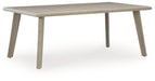 Cliff Trails - Beige - Rectangle Dining Table With Umbrella Option - Simple Home Plus