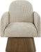 Marlowe - Linen Textured Fabric Upholstered Swivel Accent Chair - Stained Brown - Simple Home Plus
