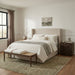 Nara - Linen Textured Fabric Upholstered Bench - Painted Brown Walnut - Simple Home Plus