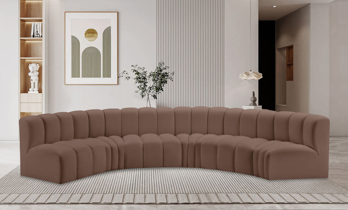 Arc - Faux Leather 6 Piece U-Shaped Modular Sofa - Simple Home Plus