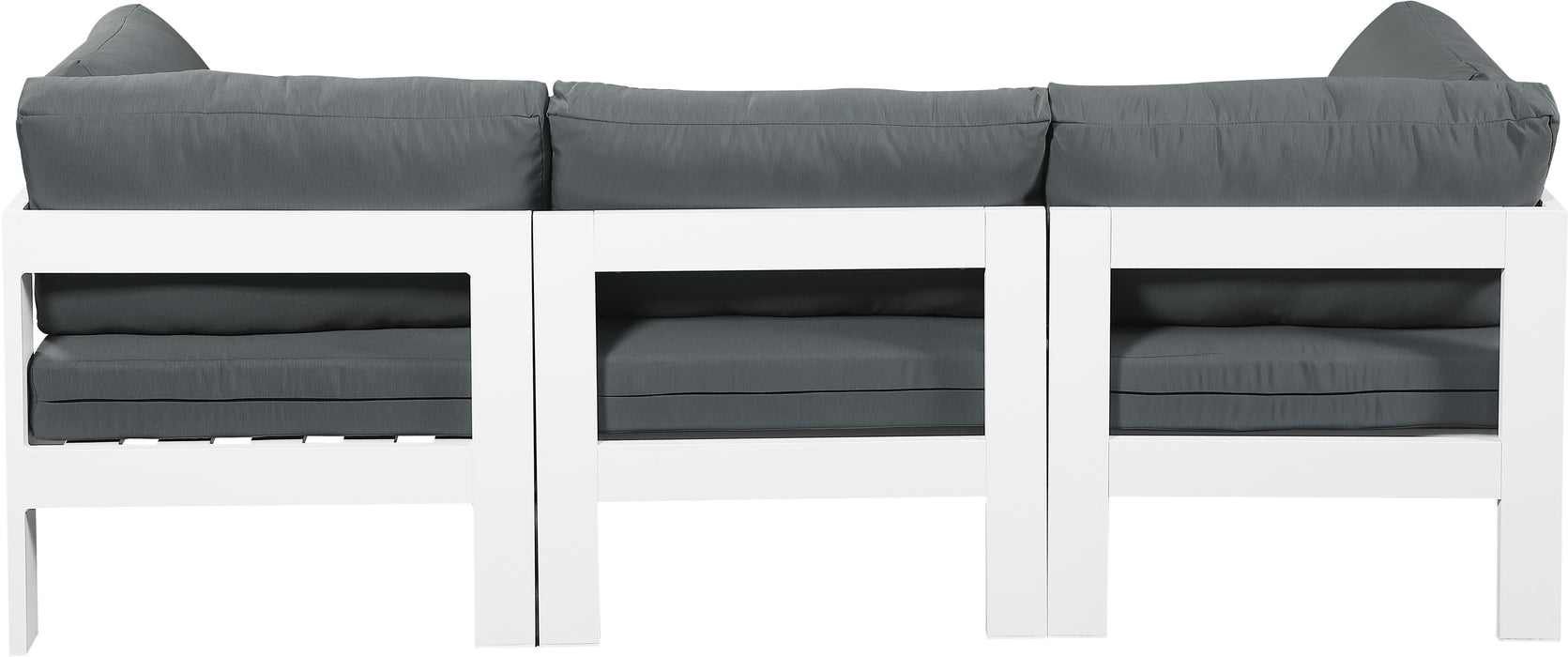 Nizuc - Outdoor Patio 3 Seat Modular Sofa With White Frame - Simple Home Plus