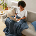 Chunky Double Knit - Handmade Throw - Indigo - Simple Home Plus
