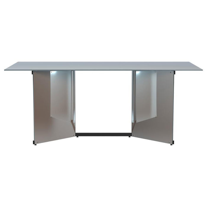 Emery - Rectangular Mirrored Dining Table - Silver - Simple Home Plus