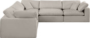 Comfy - 5 Piece Linen Modular Corner Sectional - Simple Home Plus